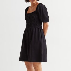 H&M smocked black dress